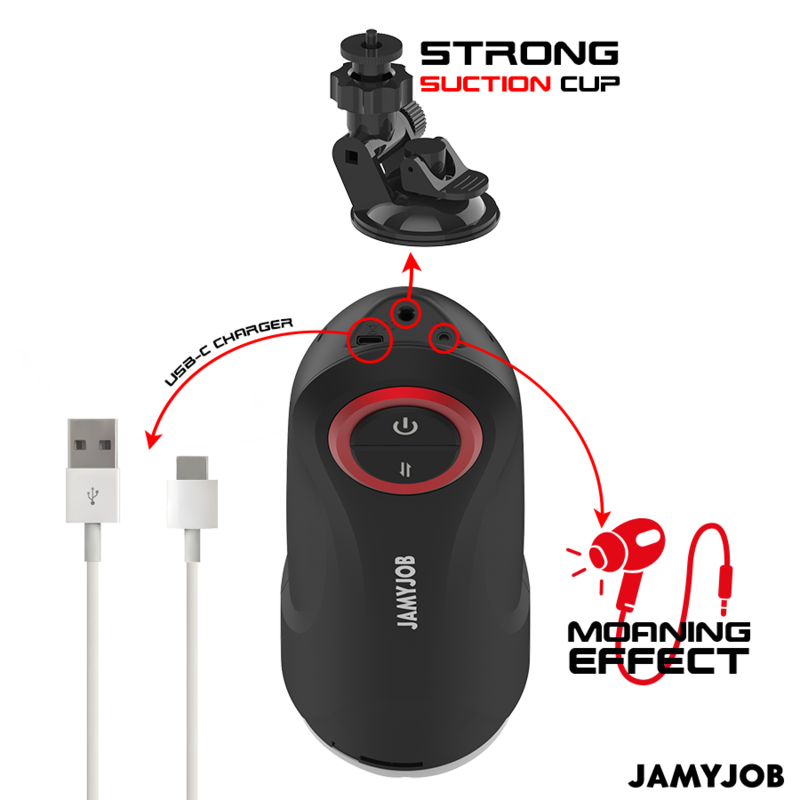 JAMYJOB - AUTOMATISCHER VAGINA-MASTURBATOR MIT GRAVITY-FUNKTION, 5 STOSSMODI UND SOUNDEFFEKT